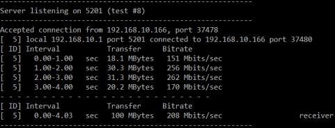 Iperf3 5G 100M